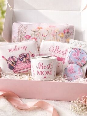 Best Mom Pink Floral Gift Box